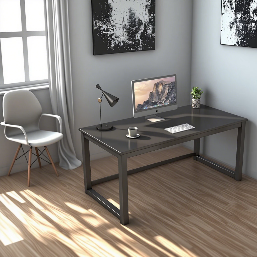 โต๊ะไม้ขาเหล็กโมเดิร์น